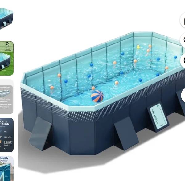 Hurber Piscina Plegable, Piscinas Grandes No Inflables para Adultos y Niños para Exteriores
