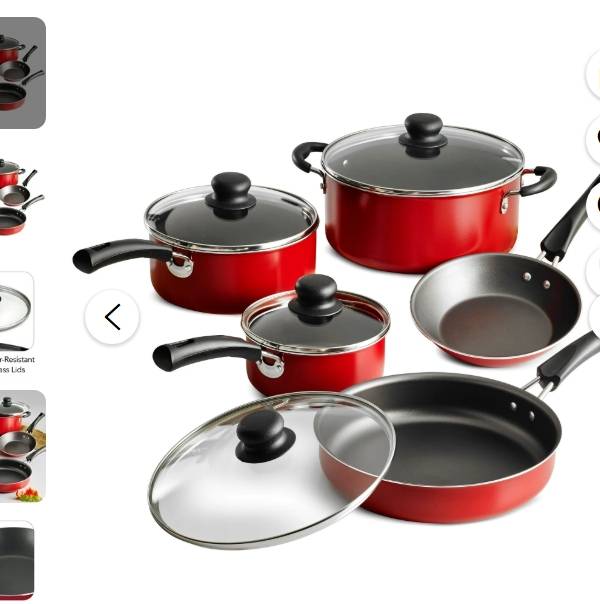 Tramontina 9-Piece Non-Stick Cookware Set, Champagne