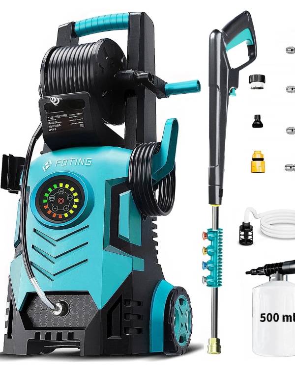 FOTING Lavadora de Presión de 5000PSI, Lavadora de Potencia con Pantalla Táctil de 8 Niveles