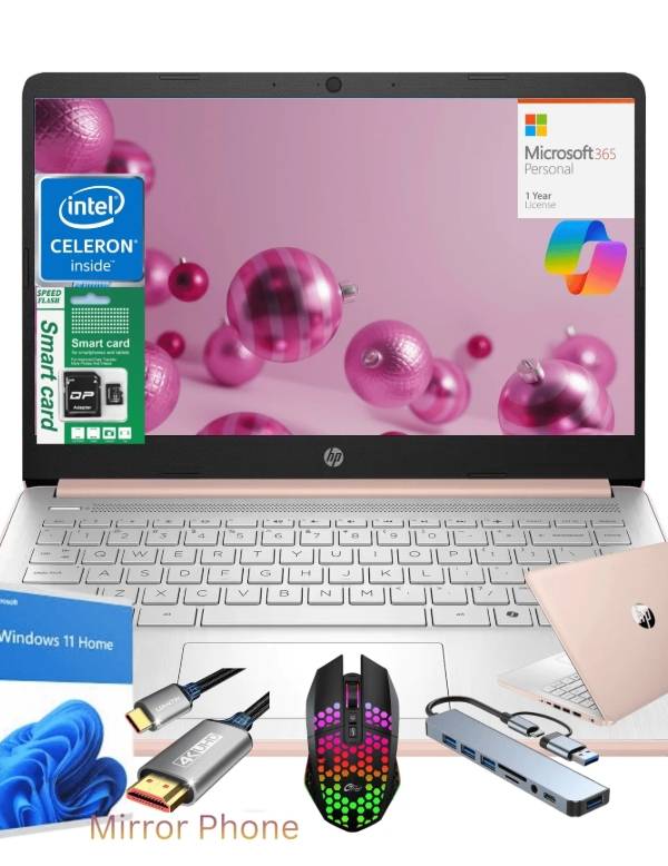 HP Más Nuevo Laptop de 14", Laptop Delgada y Ligera para Estudiantes y Negocios