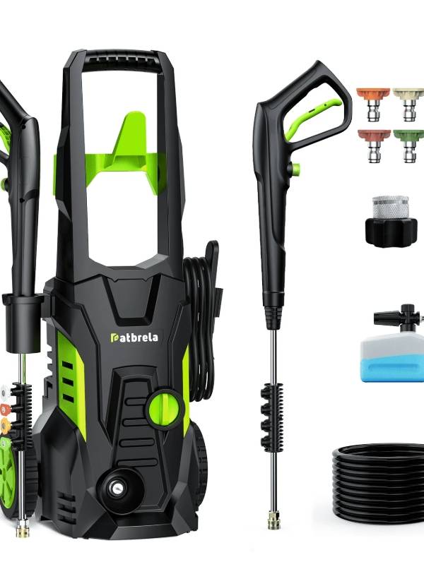 Lavadora de Presión Eléctrica de 1800W, 5000PSI Máx. 3.0 GPM con 4 Boquillas