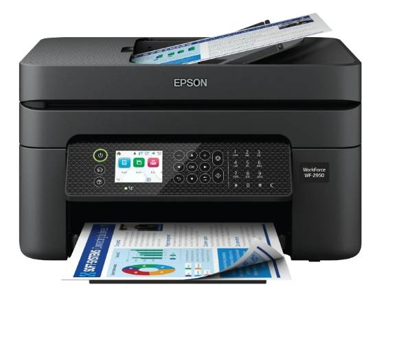 Epson WorkForce WF-2950 Impresora Inalámbrica a Color Todo en uno con Escáner, Copiadora y Fax
