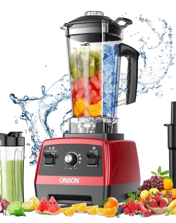 ONSON Smoothie Blender , Licuadora de Encimera de Alta Velocidad de 1800W, Jarra de 70 Oz Libre de BPA para Batidos,