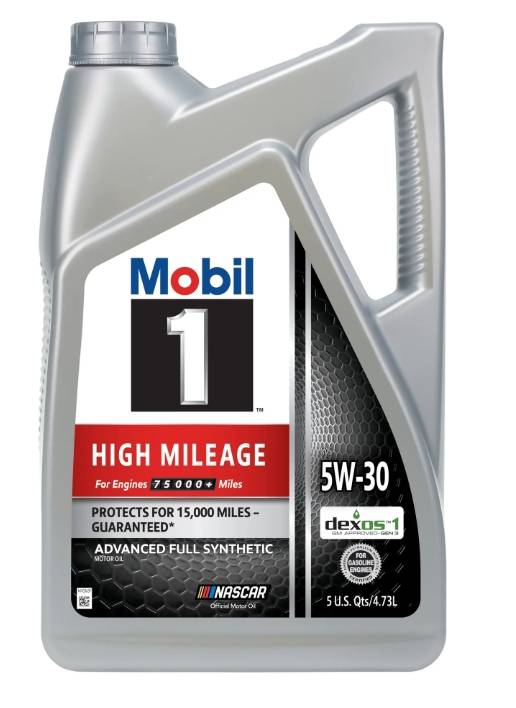 Mobil 1 Aceite de Motor Totalmente Sintético para Alto Millaje 5W-30, 5 Cuartos