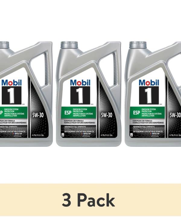 (3 pack) Mobil 1 ESP Estándar Aceite de Motor Totalmente Sintético 5W-30 5 Cuartos