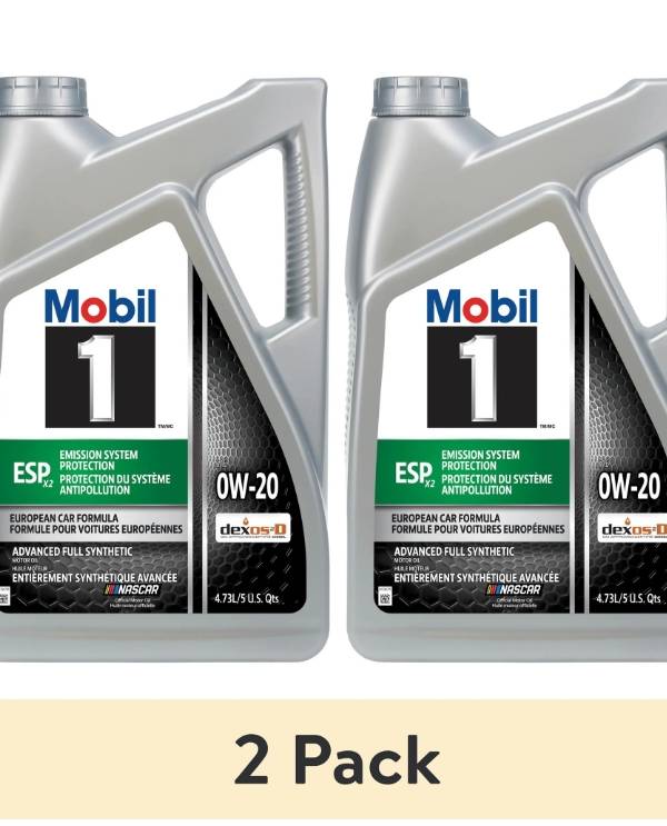 (2 pack) Mobil 1 ESP X2 Aceite de Motor Totalmente Sintético 0W-20, 5 Cuartos