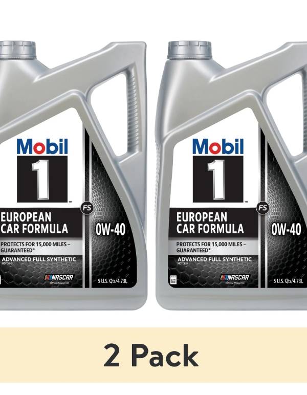 (2 pack) Mobil 1 FS European Car Formula Aceite de Motor Totalmente Sintético 0W-40, 5 Cuartos
