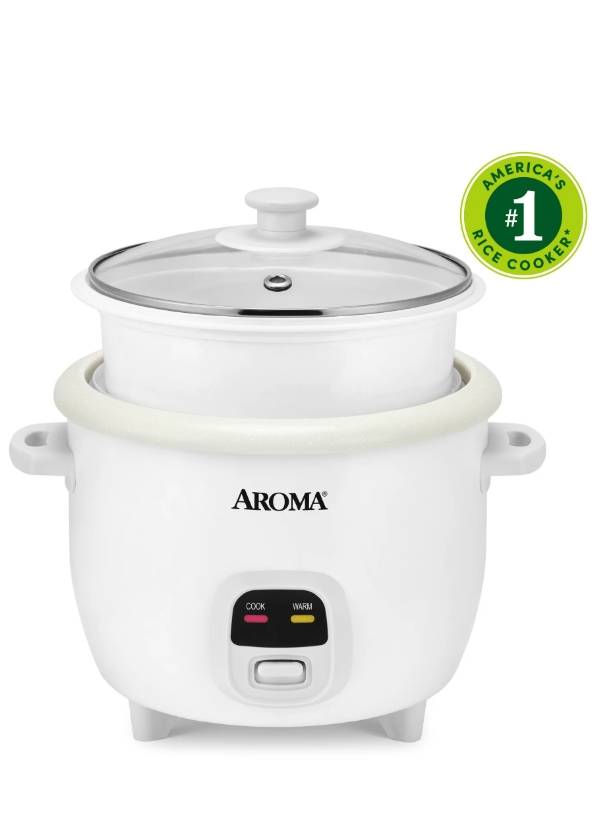 AROMA® Arrocera de 6 Tazas y Vaporizador de Alimentos con Cerámica 