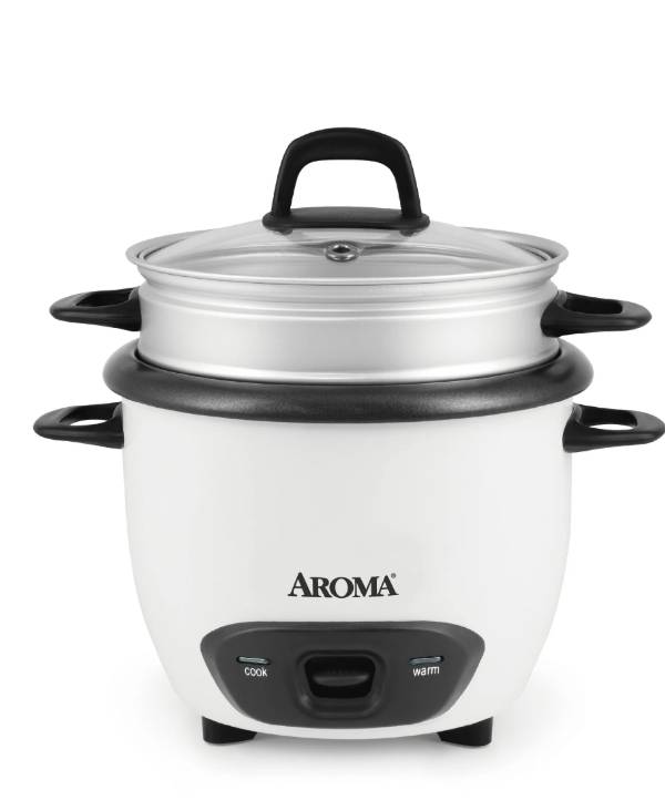 Aroma® Arrocera y Cocedor de Granos de 6 Tazas (Cocido) / 1.5 Qt., Blanca, Nueva, ARC-743-1NG