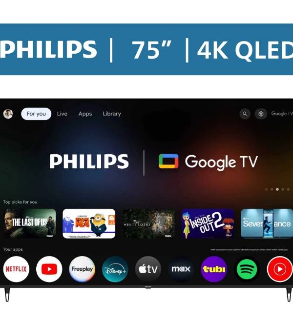 Philips Clase de 75" QLED 4K UHD (2160p) Google Smart TV (75PQL7456/F7)