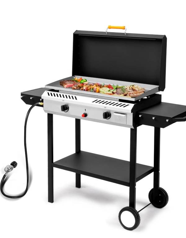 Ktaxon Plancha de Propano de 2 Quemadores, Parrilla de Gas de Superficie Plana