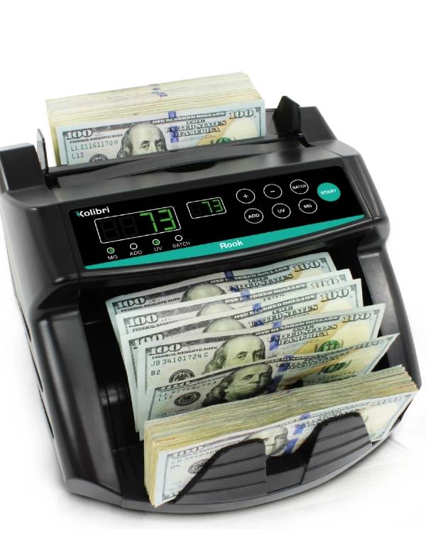 Kolibri Rook Contador de Dinero de Carga Trasera Rápido y Preciso