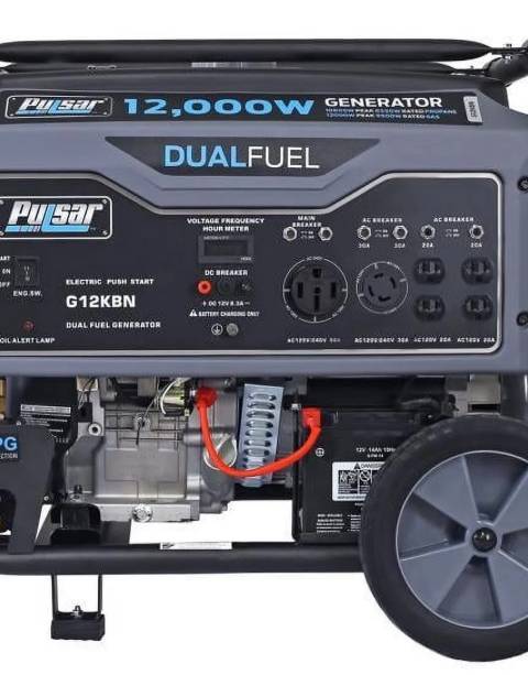 Pulsar Generador Portátil de Doble Combustible de 12,000W en Gris Espacial con Arranque Eléctrico