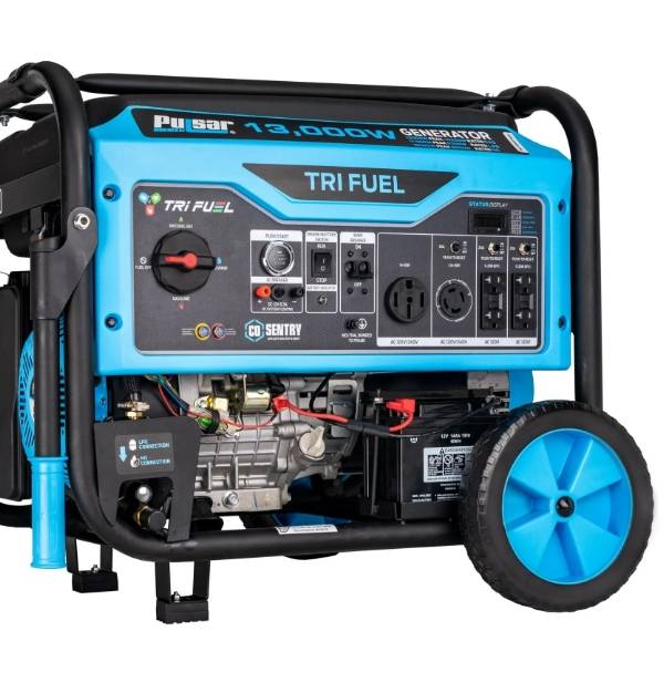 Pulsar Generador Portátil de Gasolina, Propano, Gas Natural de 13,000 Vatios Tri Fuel con Arranque Remoto