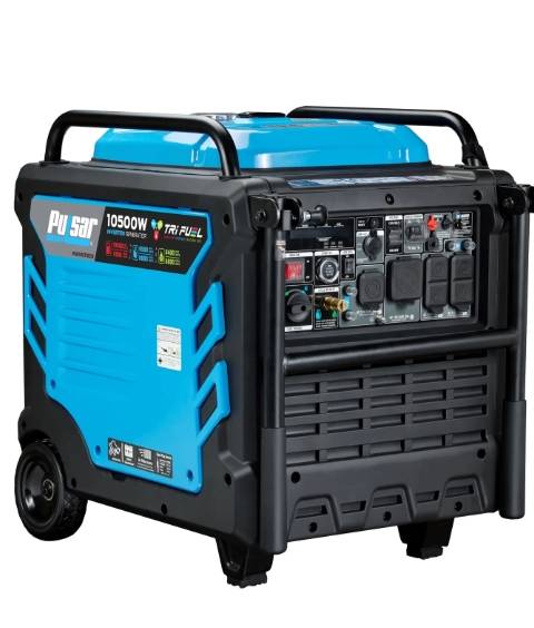 Pulsar Generador Inversor Portátil de Triple Combustible de 10,500 Vatios con CO Sentry